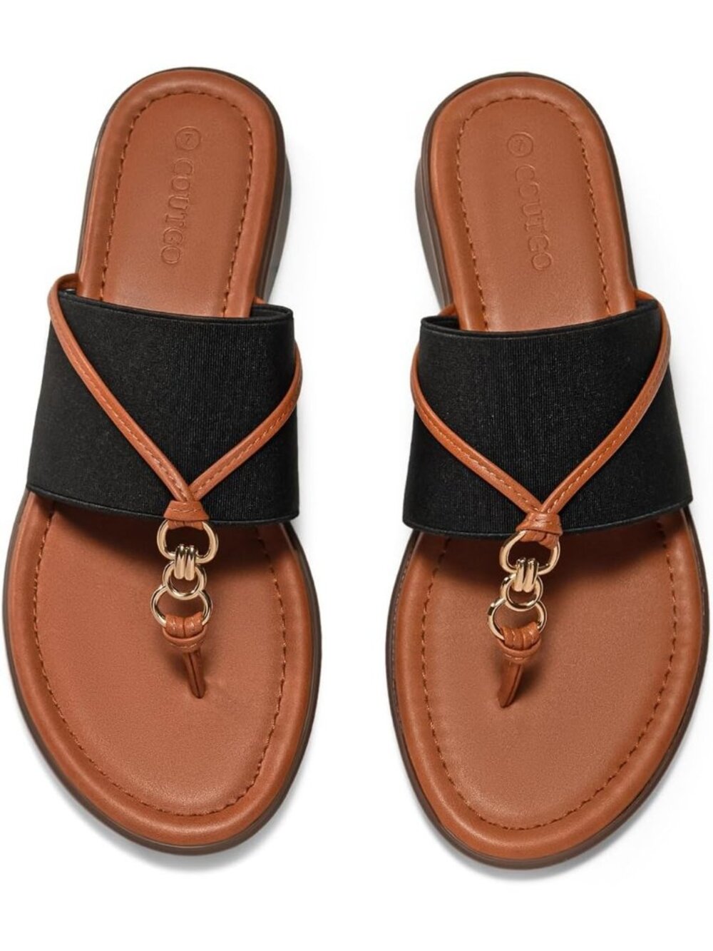 Women's Black Summer Comfortable Flip Flops Slip on Stretch Slippers Flats Shoes